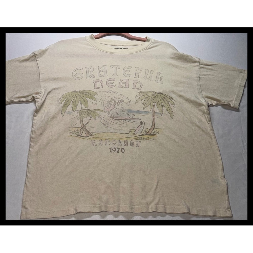 American Eagle Grateful Dead Women XS Cream Honolulu 1970 Band Tee Graphic